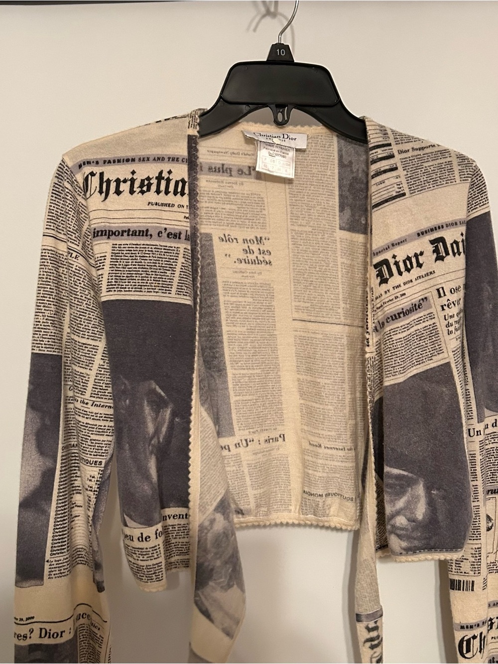 Dior by John Galliano Fall/Winter 2000 Runway Newspaper-Print Wrap Top - RARE!! - Picture 10 of 14